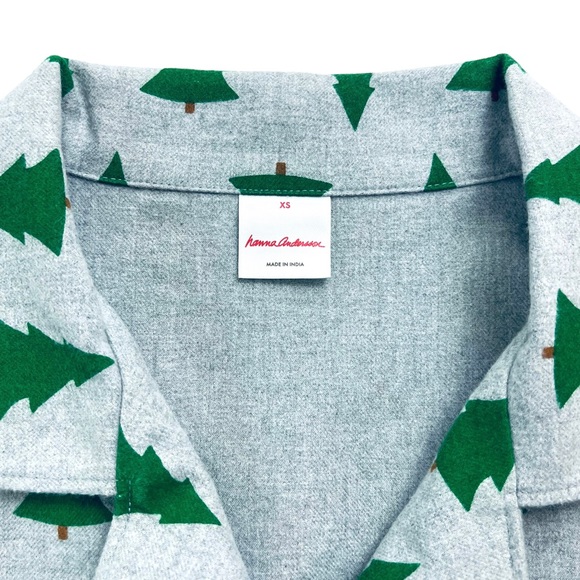 Hanna Andersson: Christmas tree print, long john, button down, pajama to… - Picture 4 of 6